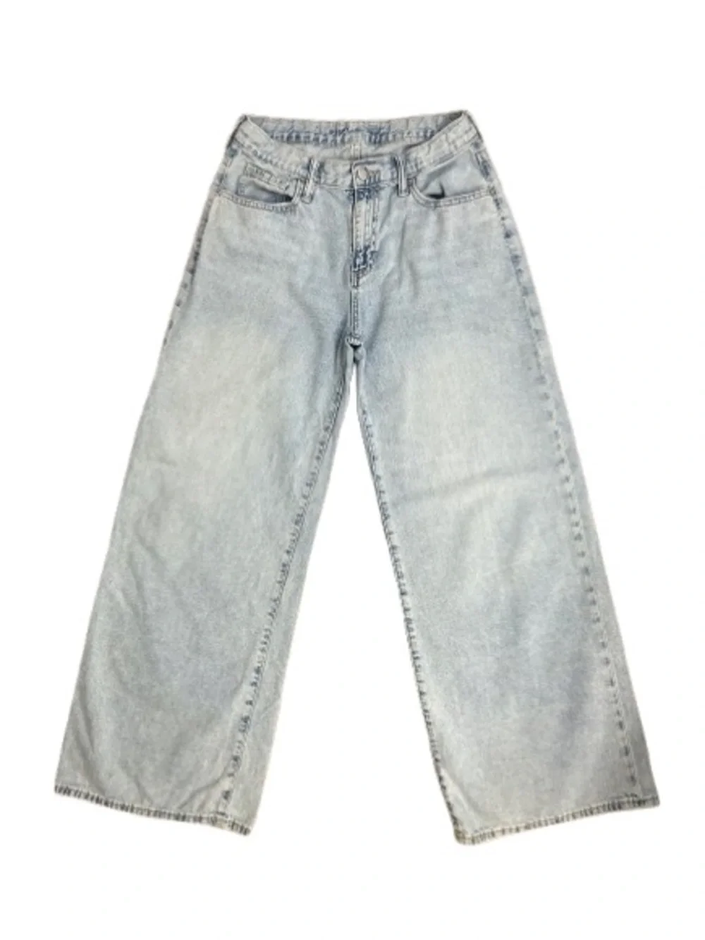 Old Navy Girls Wide Leg Baggy Jeans Light Wash Denim Size 16